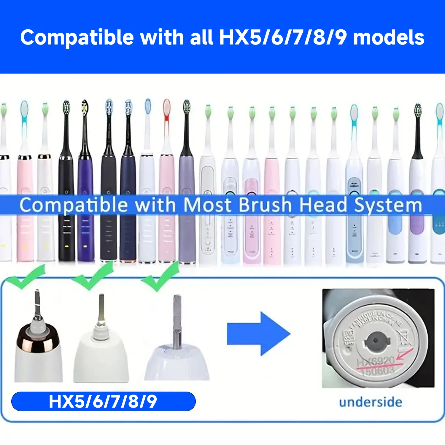 

20pcs Toothbrush Head Compatible with Philips Sonicare HX5/HX6/HX7/HX8/HX9 Series Models