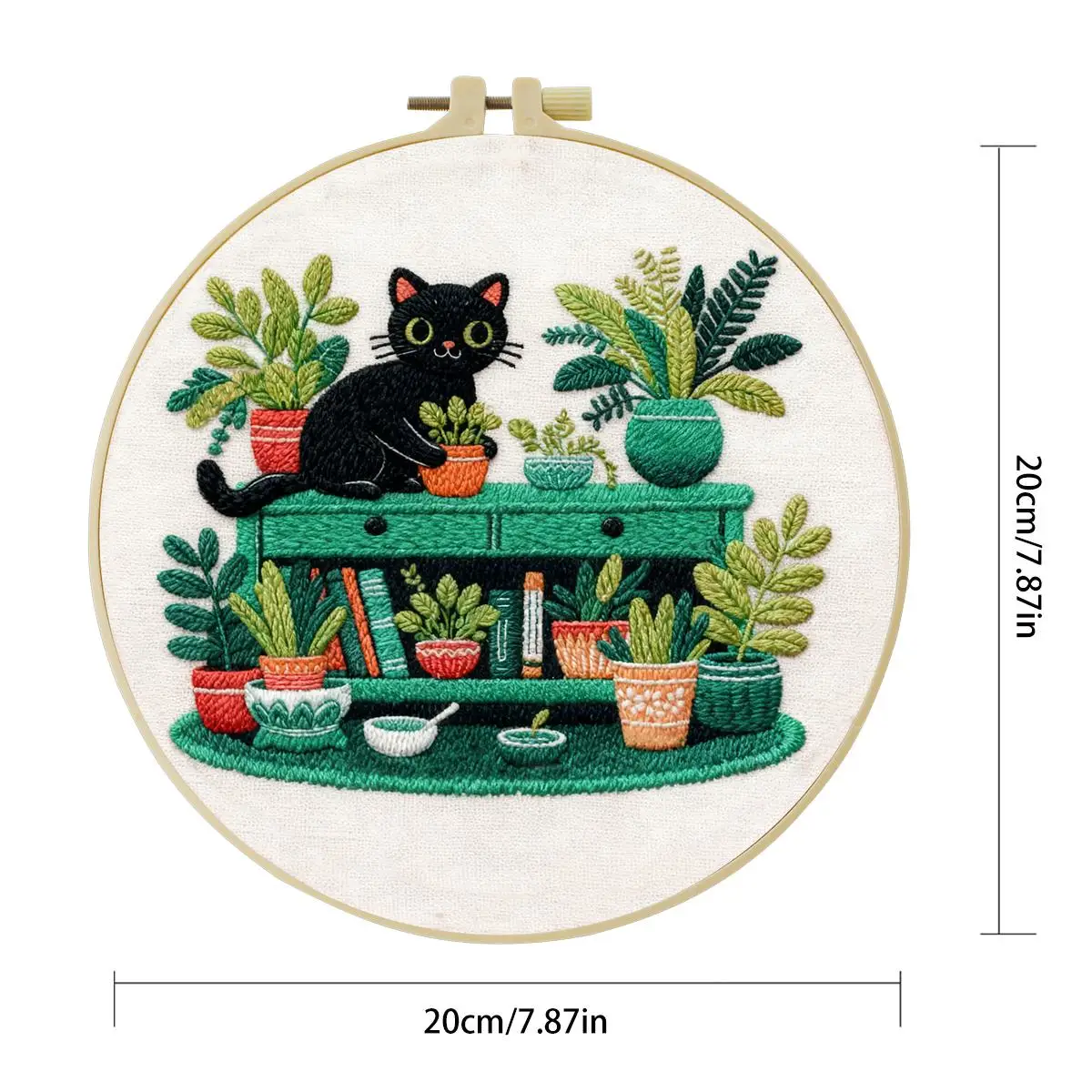 1 Stück 20X20CM/15X15CM 7,87/6,3 Zoll Tier - Katze Stickerei Starter-Kit DIY-Kit DIY-Stickerei-Set Handarbeiten Malerei – Detail 3