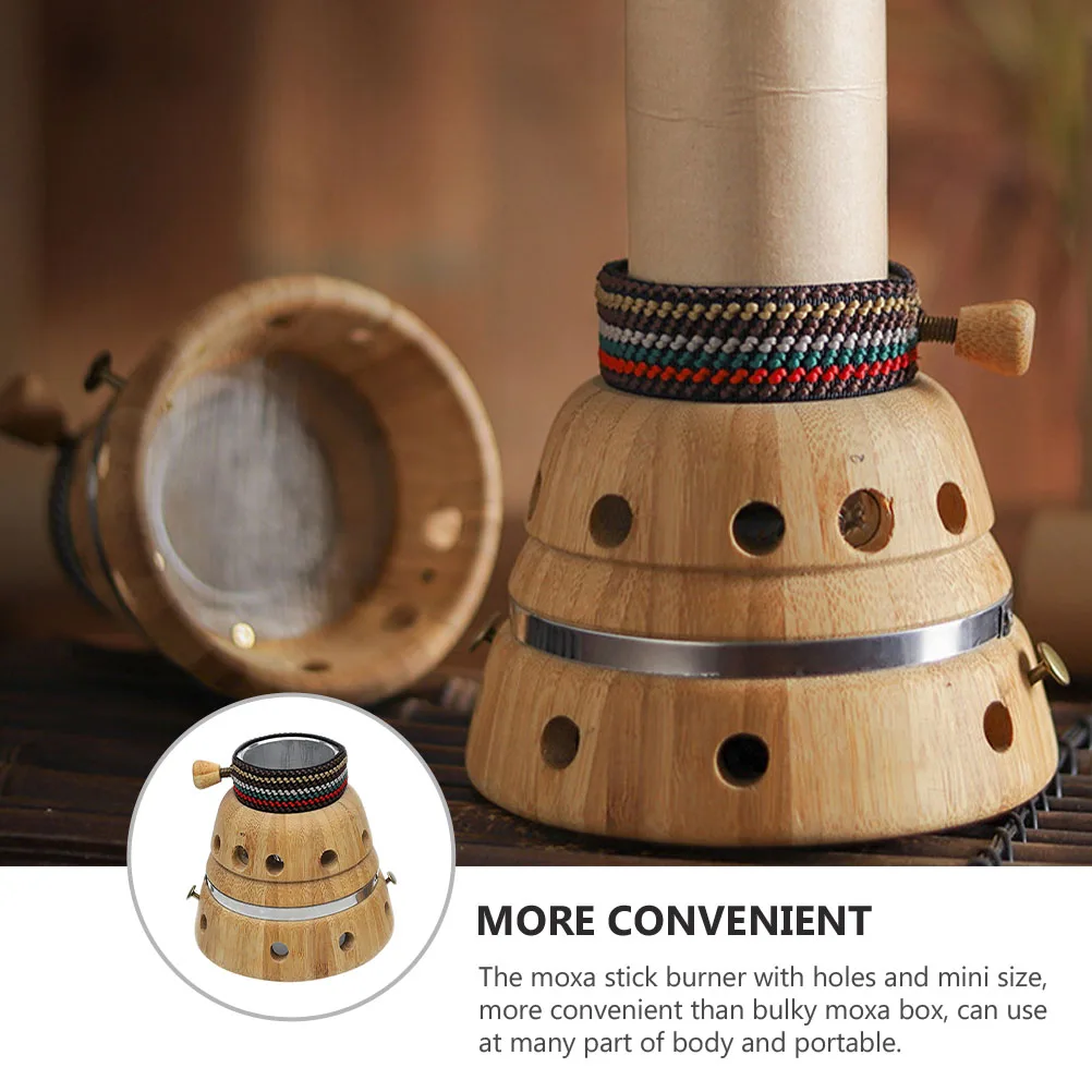

Mini Stick With Holes Portable Moxibustion Tube For Neck Shoulder Joint Massage Anti-Burn Bottom Ring Moxa Burner Box Bamboo