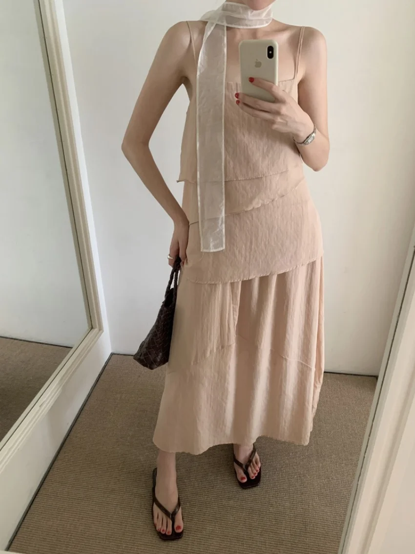 

Alien Kitty Elegant Women Sets Slim Casual New Outwear Camis Summer Chic Sweet High Waist 2025 Streetwear Loose Maxis Skirts