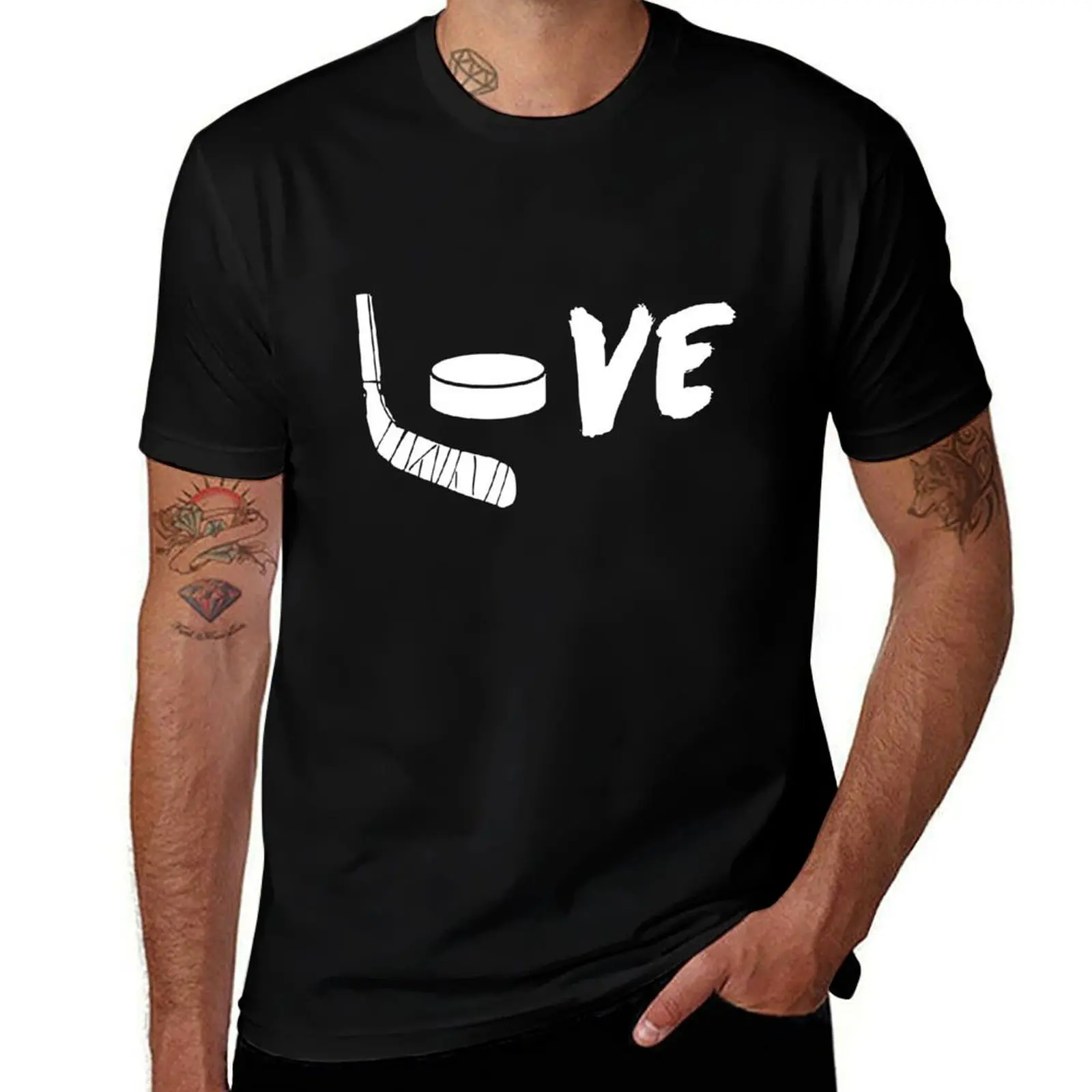 

man for Hockey tshirt cotton cotton shirt man T-Shirt 100 Love t shirts t 100% - Ice cotton Hockey percent
