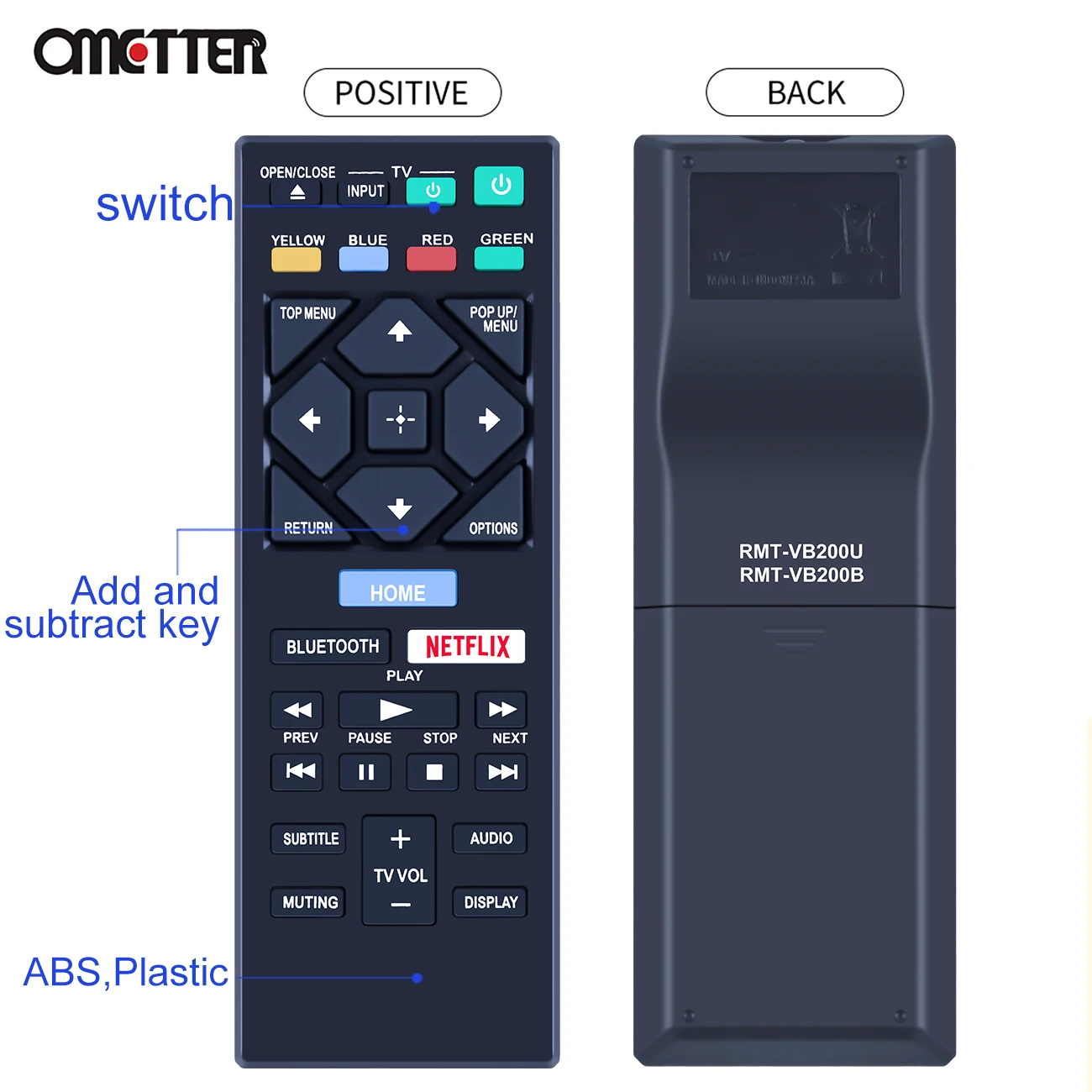 New for Sony BD Blu-Ray Remote Control BDP-S6700 BDP-BX670 RMT-VB200U RMT-VB200D RMT-VB200B