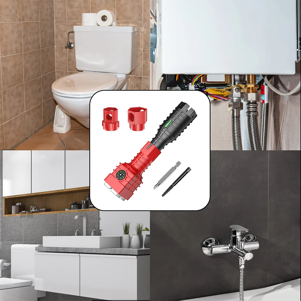 

Профессиональный гаечный ключ для смесителя 24 в 1, универсальный набор гаечных ключей для установки раковины и сантехники для плотных помещений