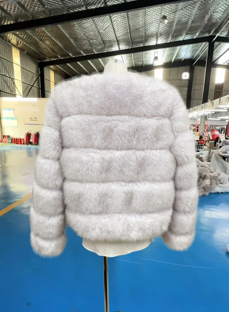 Women Faux Fur Short Coats Jackets Round Neck Coat Thick Warm Y2k Streetwear Jacket Elegant Work Outerwear Autumn Winter 5