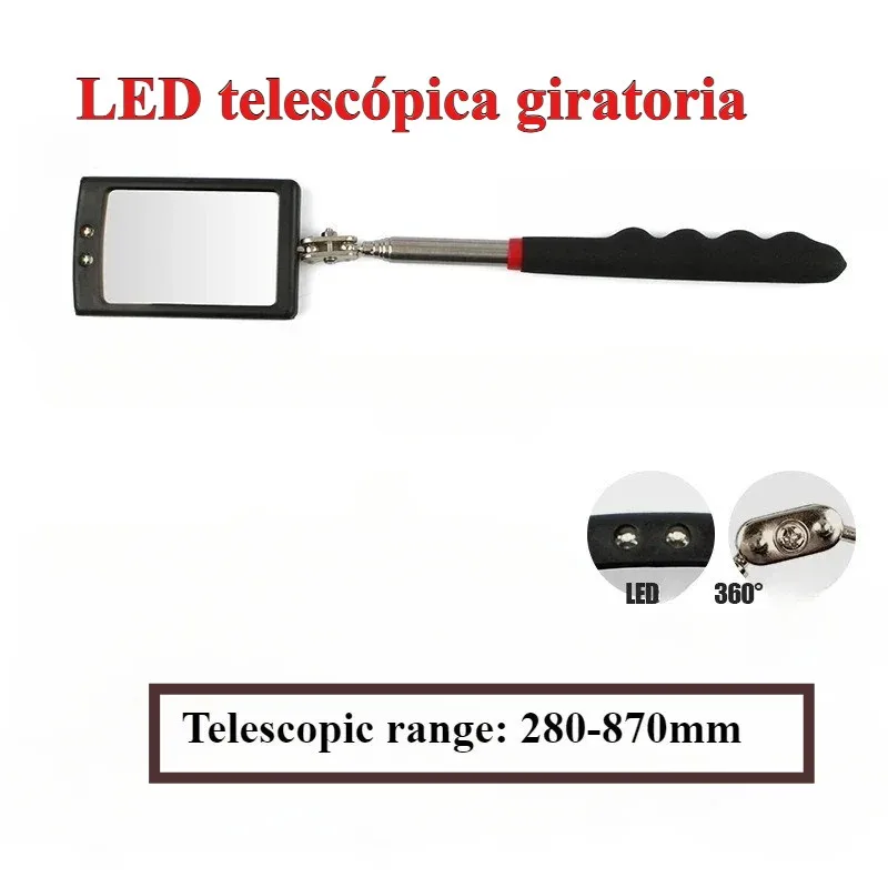 

360 Degree Vehicle Inspection Mirror Telescopic Round Square 50MM Metal Frame Portable Welding Tool