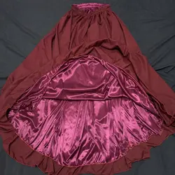 1m Length For 40-100kg Glossy Double Layer Wine Women Long Skirt Satin High Waist Sleeping Loose Bottoms