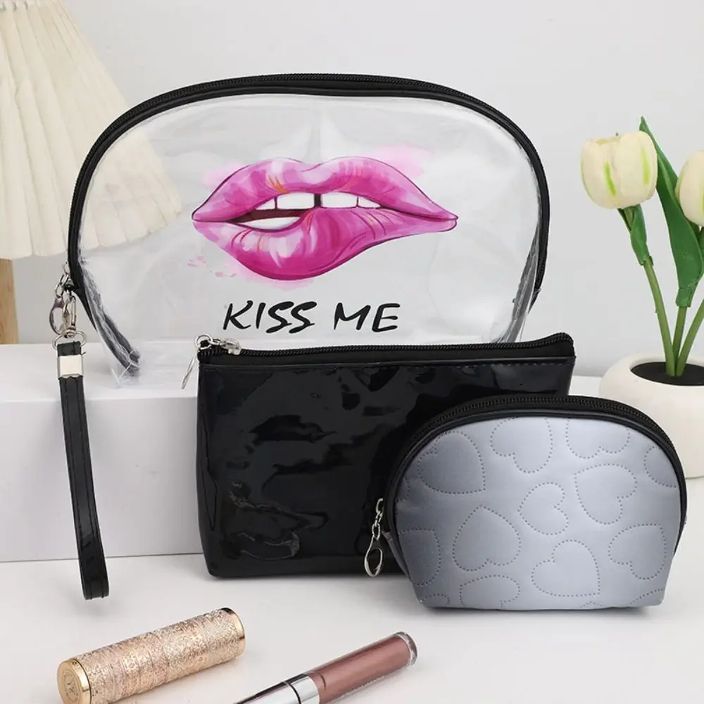 3Pcs New PVC Makeup Bag Large Capacity Transparent Toiletry Storage Bag Cosmetic Bag