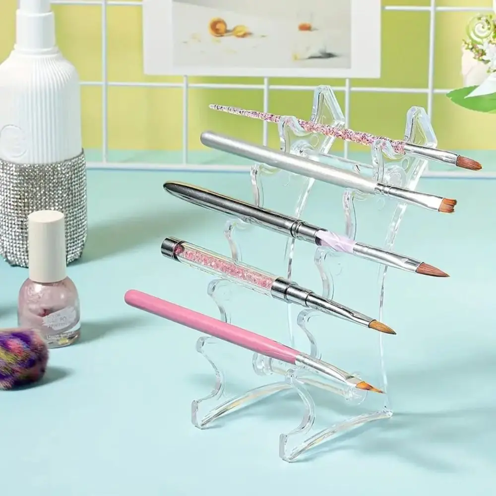 Transparenter 6-Bit-Kugelschreiberhalter, einfacher Leiterregal, Augenbrauenstifthalter, Raumdekoration, Make-up-Pinsel-Rack, Organizer