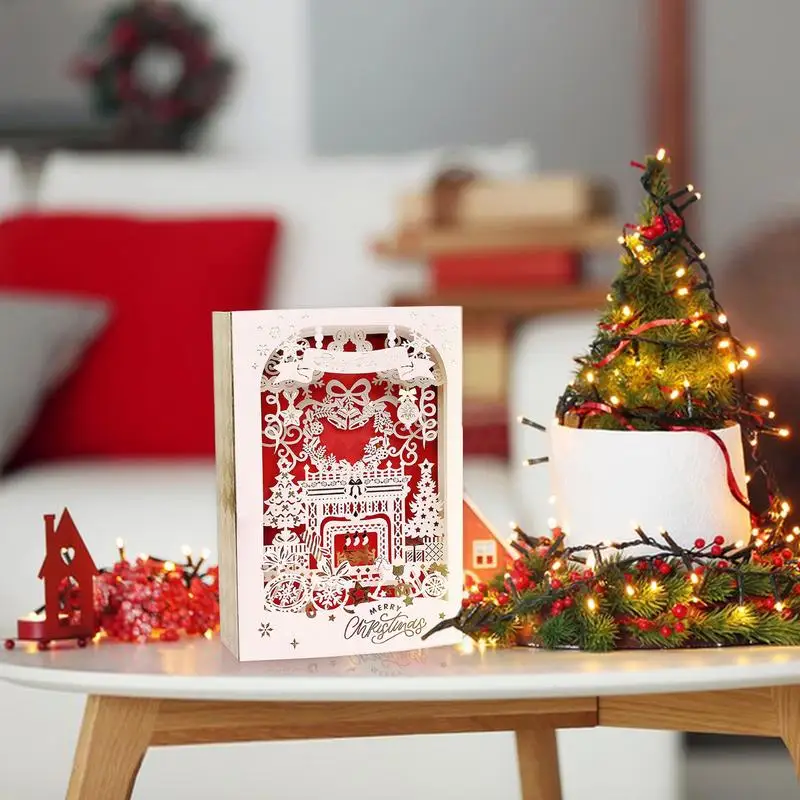 3D Christmas Cards Happy Holiday Cards Creative 3D Greeting Card Unique Christmas Note Cards Seasons Greetings Cards For