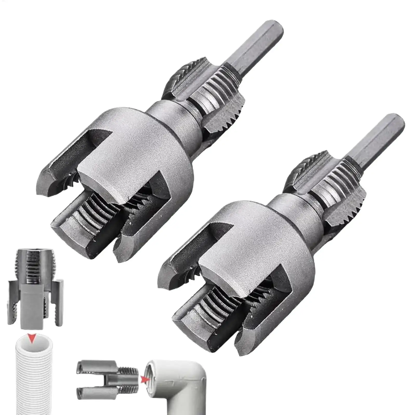 Steel Water Pipe Threader 1/2&3/4 Water PipeInternal External Pipes Threading Tools Waterpipe Thread Wire Opener Tap Tapping Kit