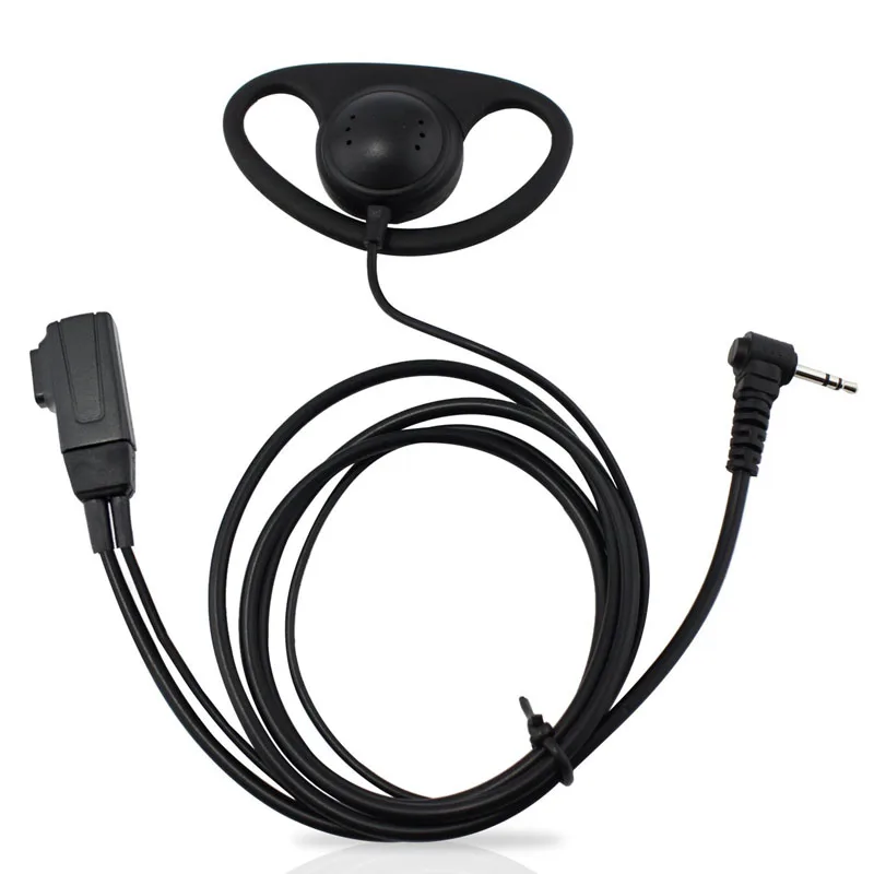 Auriculares tipo D con gancho para la oreja, audífonos con micrófono PTT para Motorola Talkabout MH230R TLKR T3 T4 T60 T80 MR350R Radio, 2,5mm