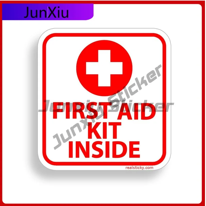 1st First Aid Cute Bumper Anti Scratch Sticker Kit Inside Stickers Decal Self Adhesive Vinyl Rescue Emergency DIY Bumper
