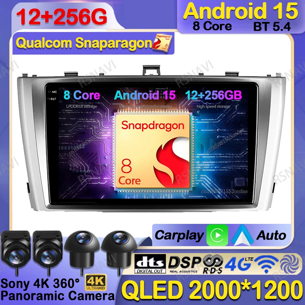 

Car Radio Android 15 For Toyota Avensis T27 2009 - 2015 Stereo Qualcomm QLED Autoradio 4G LTE Head Unit Viedo Player DVD DSP GPS