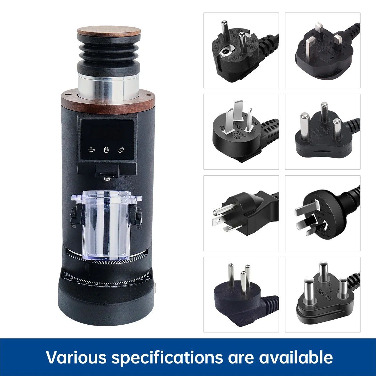 家庭用およびカフェ用の2つの豆ホッパー付き電動コーヒーミルD - Coffee Grinder Burr Flat のレビューと価格