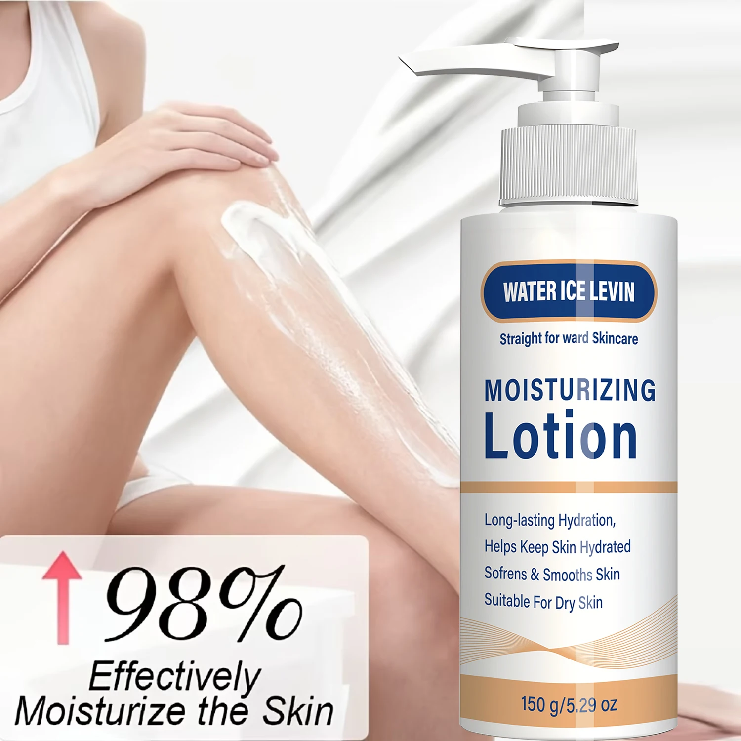 Water Ice Levin Dry Skin Repair Moisturizer Lotion Long Lasting Hydration Boost Skin Collagen Soft Smooth Body Skin Care 150g
