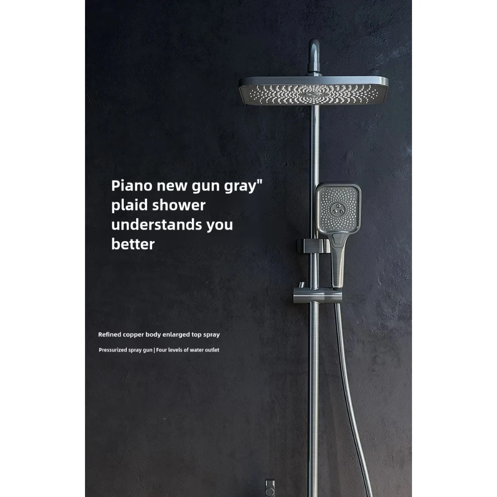 Novo conjunto de torneira do banheiro conjunto chuveiro do banheiro com display led teclas piano banho chuveiro chuva acessórios do banheiro completo