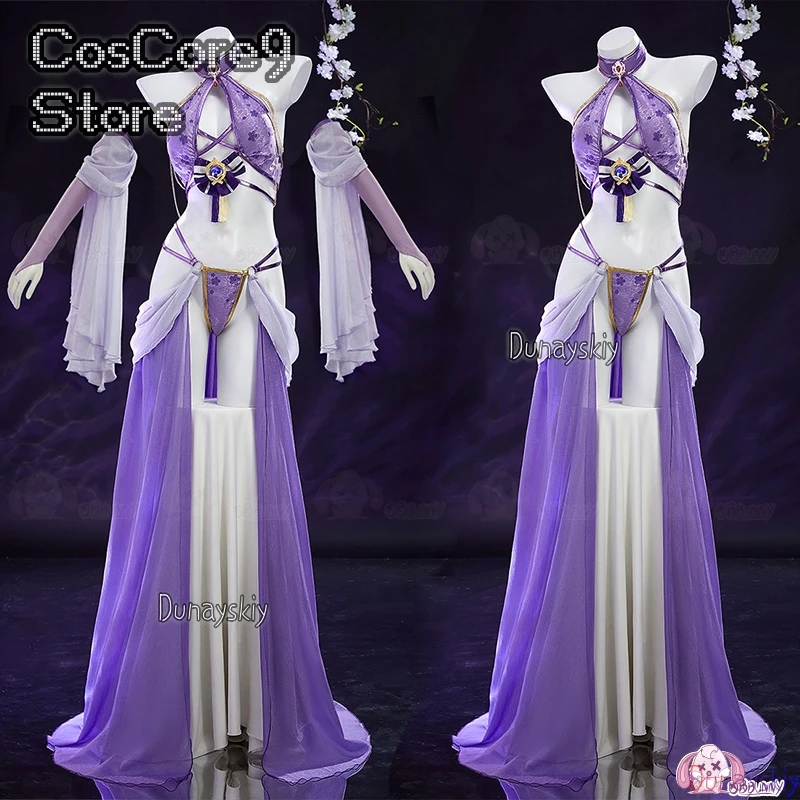 

Raiden Shogun Cosplay 코스프레 Fan Dancing Diva Shogun Dancing Dress Game Genshin Impact Sexy Outfit For Hallowmas Party Adult