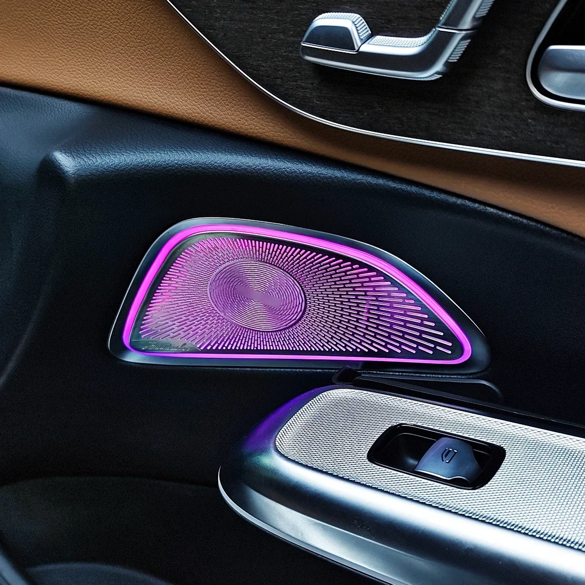 For Mercedes Benz E-Class W214 Doors Speaker Luminous Cover 64colors LED Ambient Light