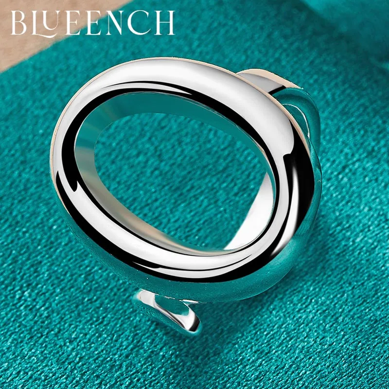 

Blueench 925 Sterling Silver Circle Adjustable Ring for Women Proposal Party Personality Fashion Charm Jewelry