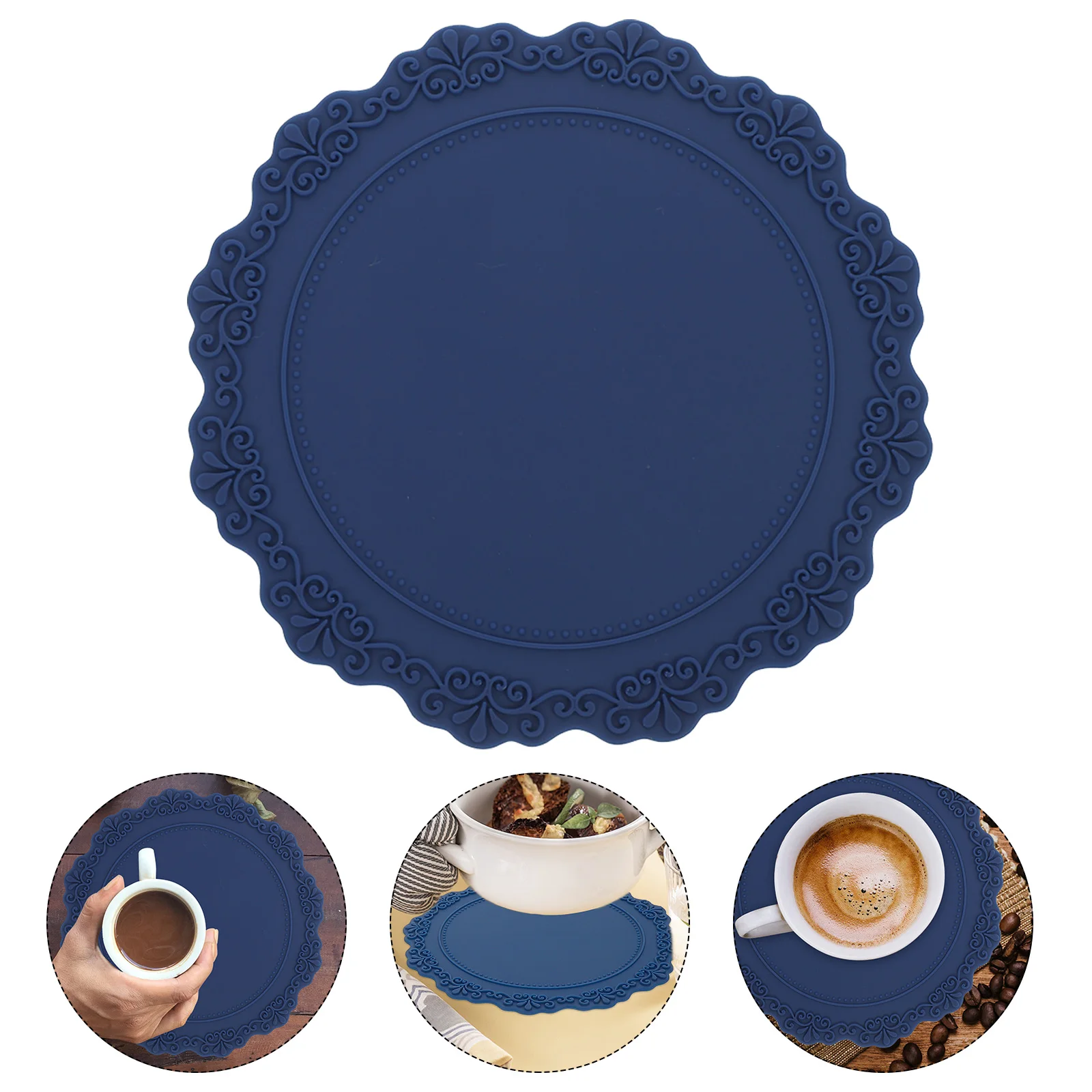 

2Pcs Silicone Place Mats Embossed Waterproof Table Mats for Kitchen Dining Decor Baking Mat Oven Liner Microwave Safe Insulation