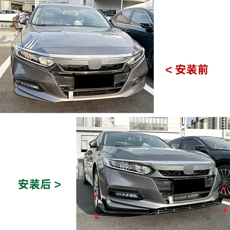 Front Bumper Spoiler Chin Lip for Honda Accord 10 Gen 10th 2018-2021 Lower Splitter Under Blade Protector Guard Decoration