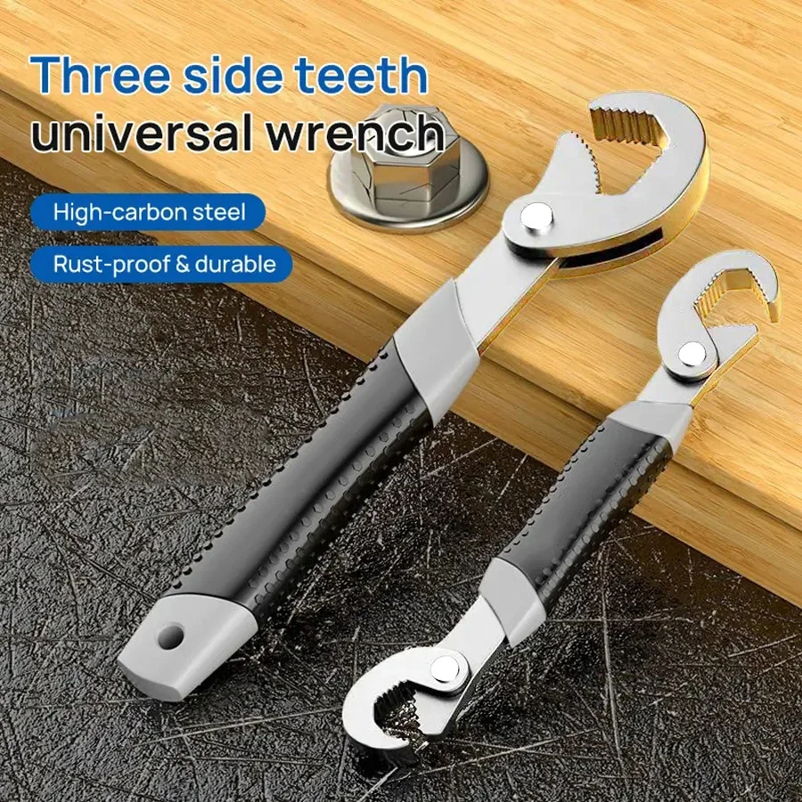 Multifunctional General wrench pipe Spanner large open end wrench set high carbon steel adjustable wrench household repair tool