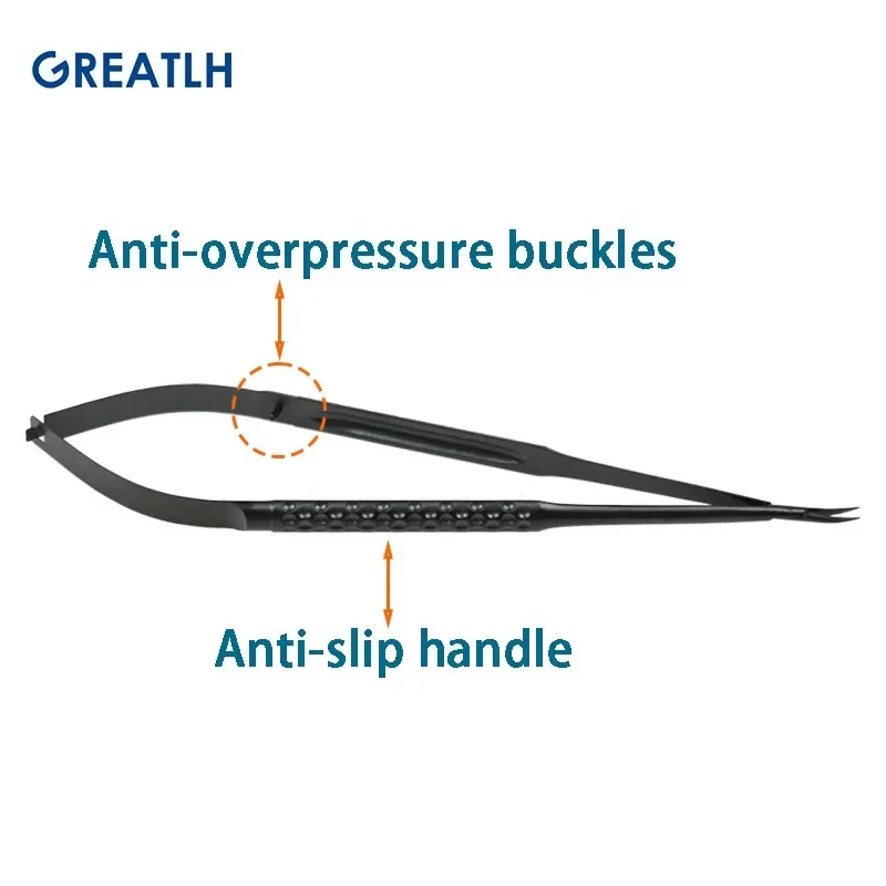 Ophthalmic Micro Scissors Forceps Crescent Type Scisssors Straight Curved Scissors Stainless Ophthalmic Instrument Autoclavable