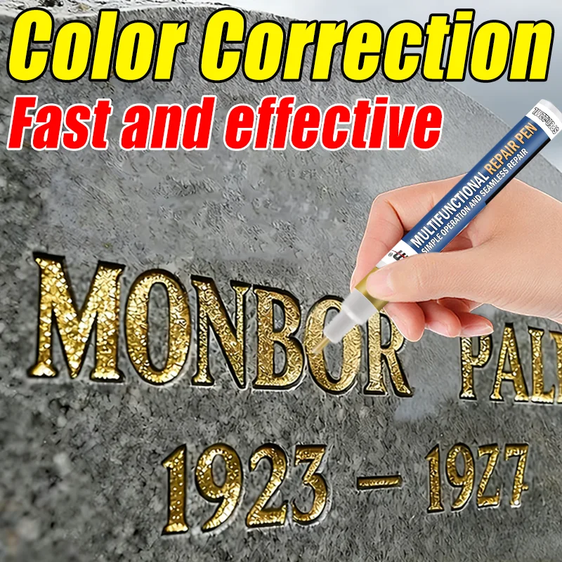 KJM 22ml Gold Color Correction Pen Fast Drying Marker Epitaph Repair Inscription Restoration Tool for Gravestone And Tombstone