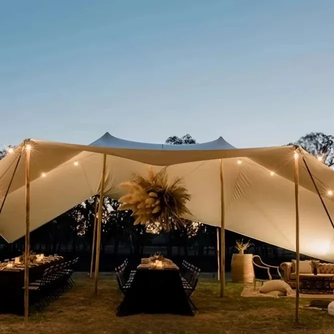Luxury Stretch Tent Fireproof Bedouin Shelter Outdoor Wedding Party Event Tent Summer Camping System