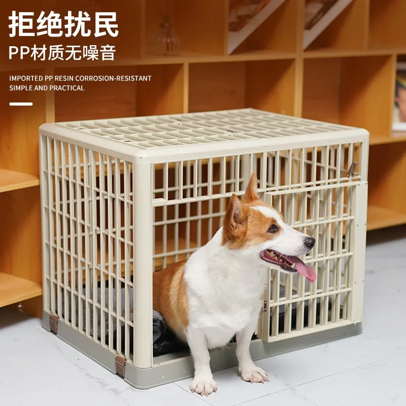 NEW Dog Cage With Toilet For Home Use Small And Medium-sized Indoor Dogs Dog Beds Pet Dog Beds Swivel Wheels Fences Cages view 2
