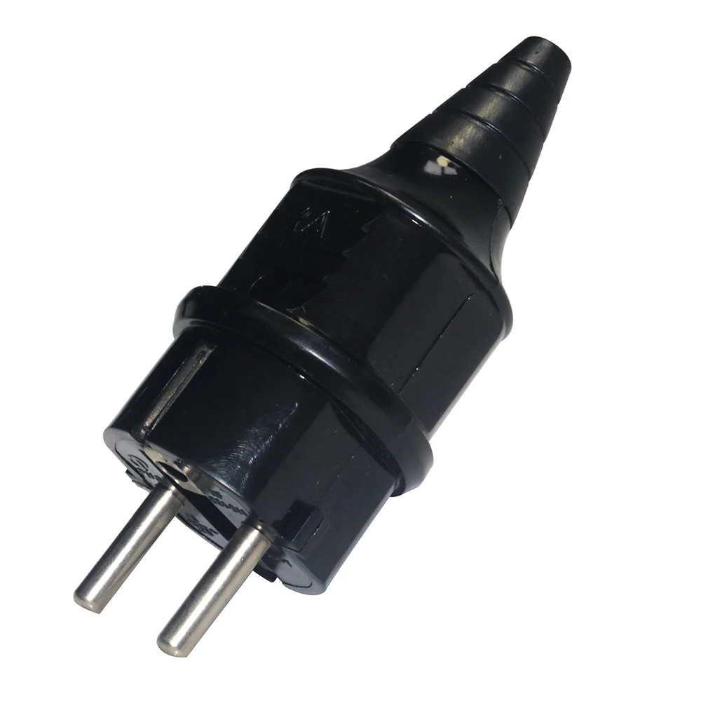EU Electrical Male Schuko Plug AC Power Adapter with Screwdriver, 250V Outdoor Plug IP44 France/Germany Connector Wireable