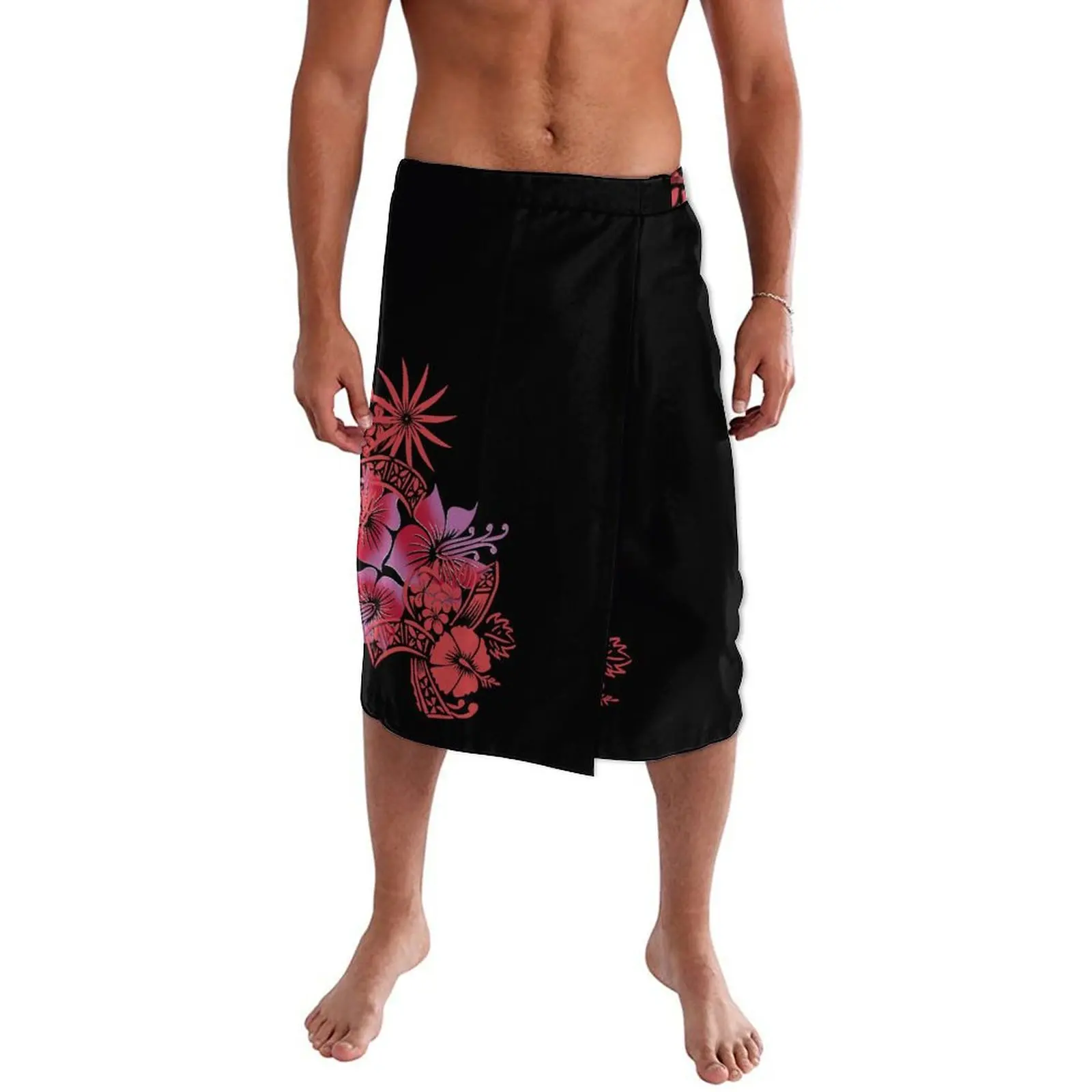 Hawaiian Ethnic Style Men'S Wrap Dress Polynesian Archipelago Adult Clothing Apron Lavalava Ie Faitaga Customization Supported