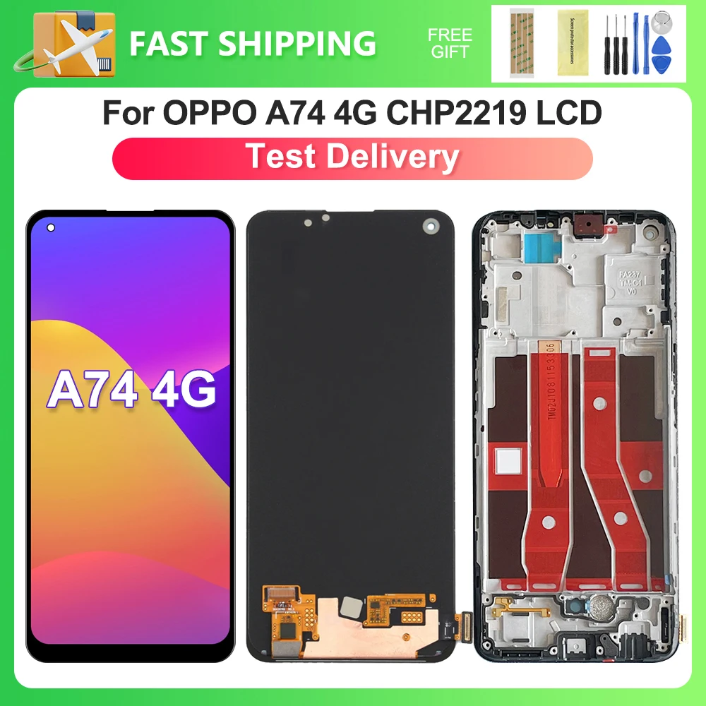 For OPPO A74 4G 6.43\'\'For A74 CHP2219 LCD Display Touch Screen Digitizer Assembly Replacement