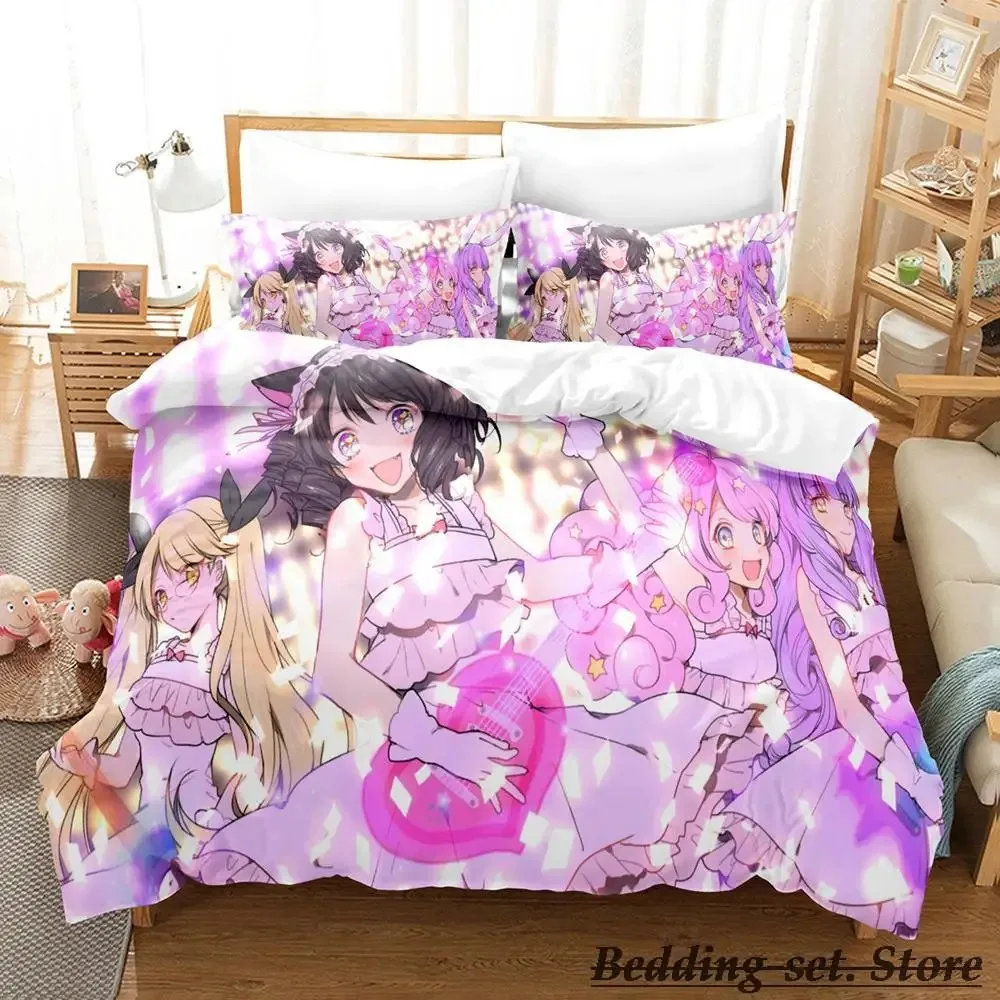 2023 Show By Rock! Bedding Set Cartoon Anime three-piece set Adult Kid Bedroom Duvetcover Sets 3D Kawaii Cute Girls