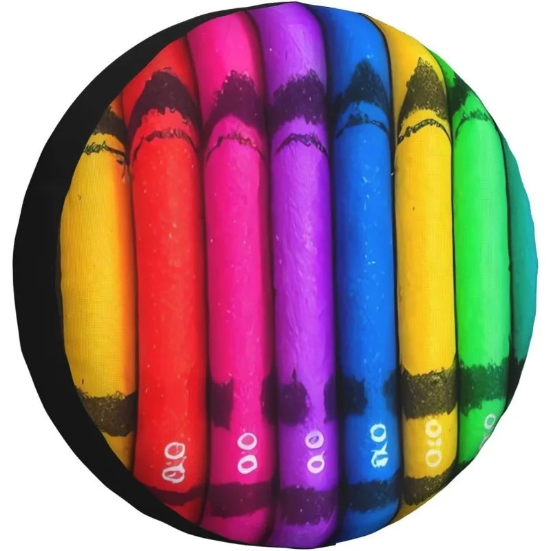 Чехол для запасного колеса Rainbow Crayons, 17 дюймов, полиэстер, защита от пыли и солнца