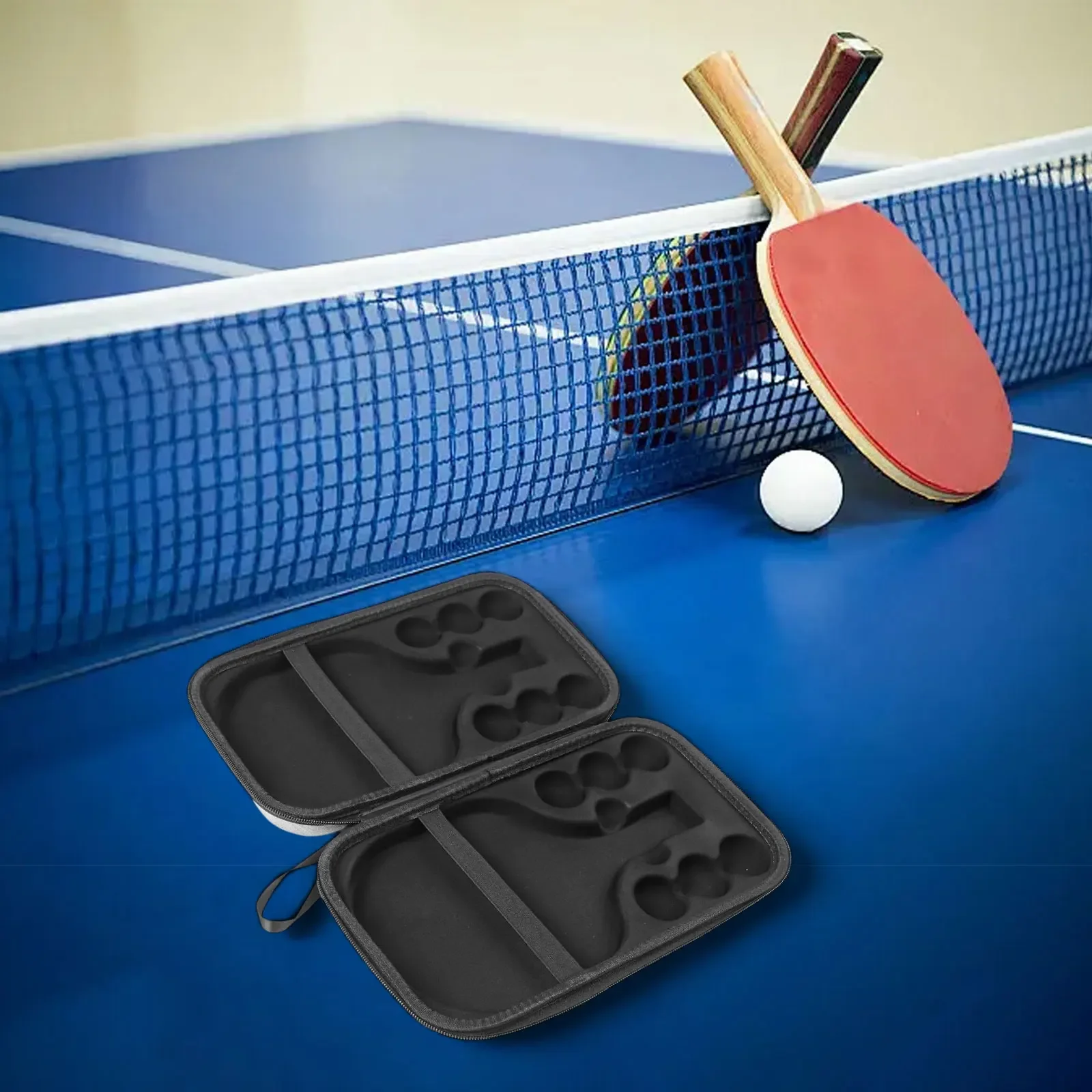 

Чехол из ЭВА, сумка для настольного тенниса, спортивные соревнования, просторная вместимость, двусторонняя молния, легкий дизайн для тренировок