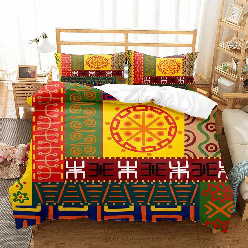 Ancient Egypt Style Comforter Cover King/Queen Size,Exotic Tribal Retro Theme Duvet Cover,Mystery Symbol Lizard Snail Bedding