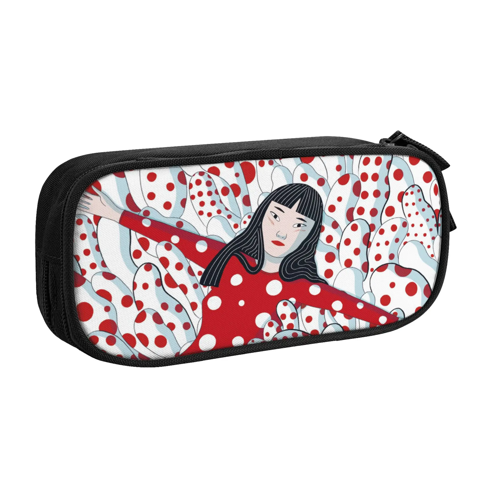 Kawaii Yayoi Kusama Abstract Art Pencil Case for Girls Boys  Large Storage Pen Bag Box School Accessories