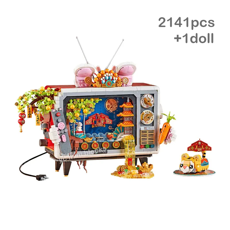 

Creative Rabbit TV Puzzle Bicrks LOZ Mini Blocks Kids Building Toys MOC Television Adults Gift Home Decor 2141pcs Birthday Gift