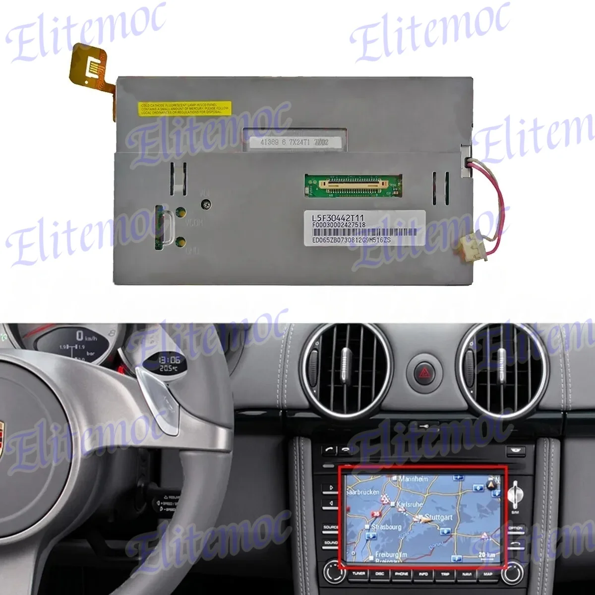 عرض لوحة اللمس لبورشه كايين 911 997 بوكستر كايمان 987 راديو ستيريو PCM 3.0 نافي قطع غيار شاشة الصوت والفيديو للسيارة #2