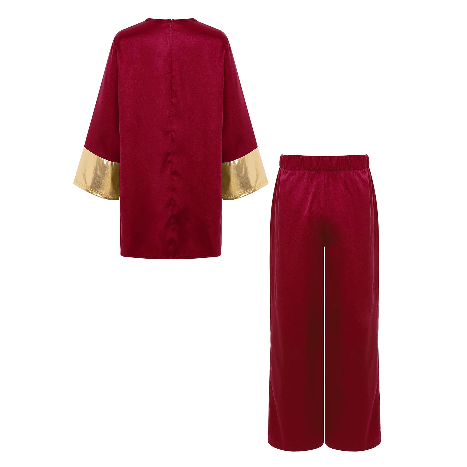 Kids Halloween Pastor Priest Cosplay Costume Choir Liturgical Worship Praise Dance Robe Satin Pants Christmas Carnival Clothes