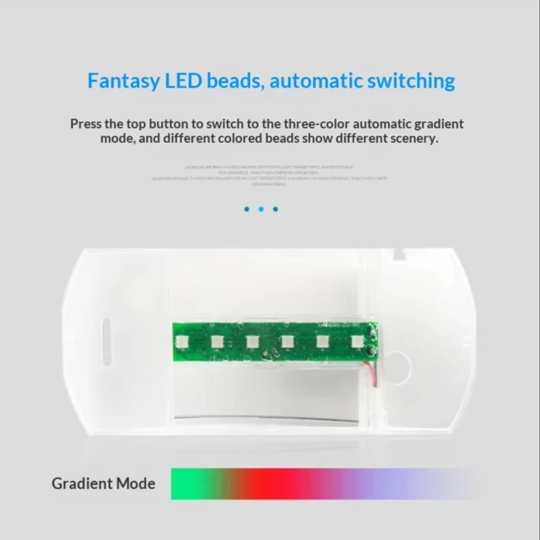Rectangle Mini Fish Tank Resin Ornament-Acrylic Material Eco-Friendly Energy Saving High Light Transmittance LED