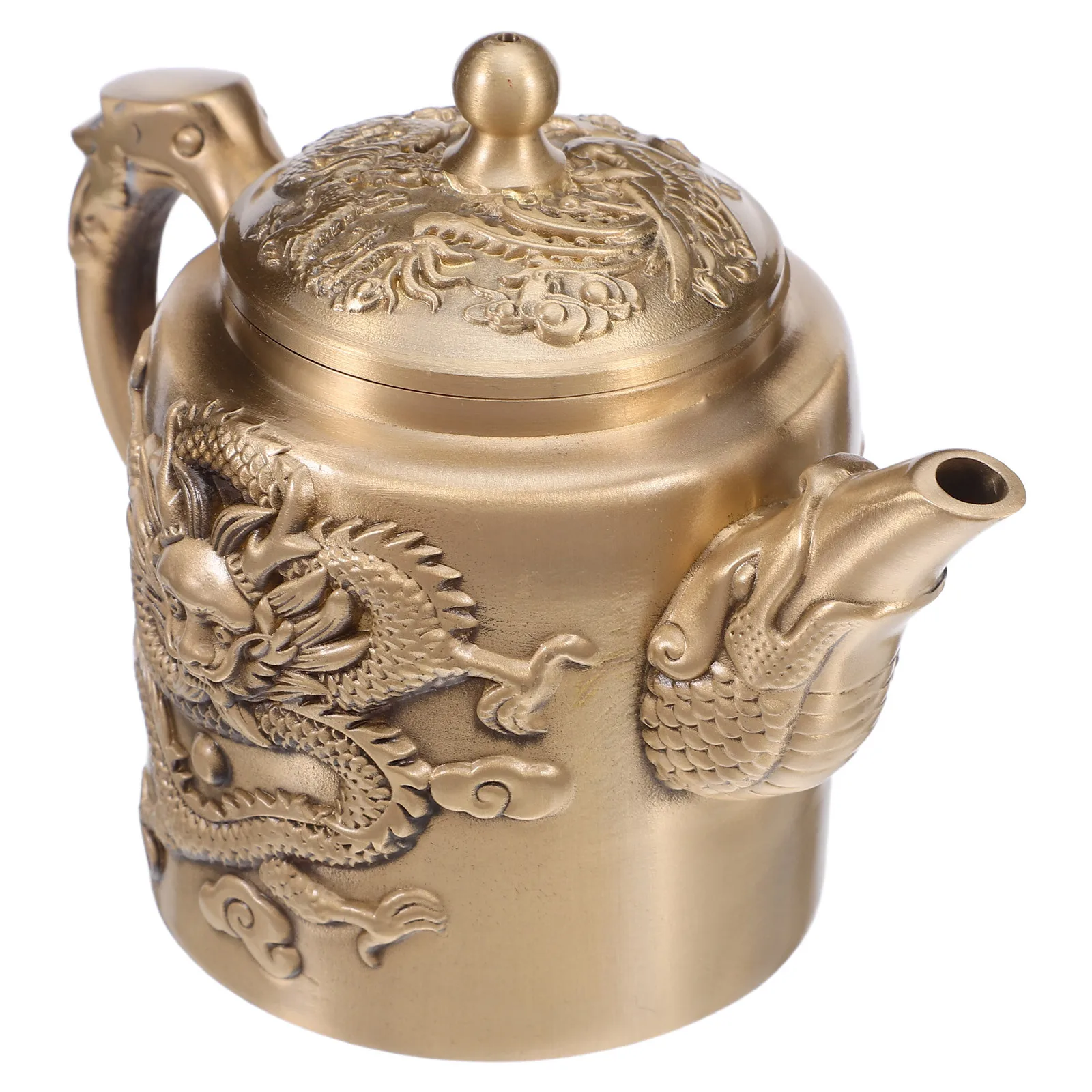 

Vintage Brass Teapot 120ml Retro Chinese Dragon Phoenix Tea Kettle Wine Pot Decorative Vintage Kettle