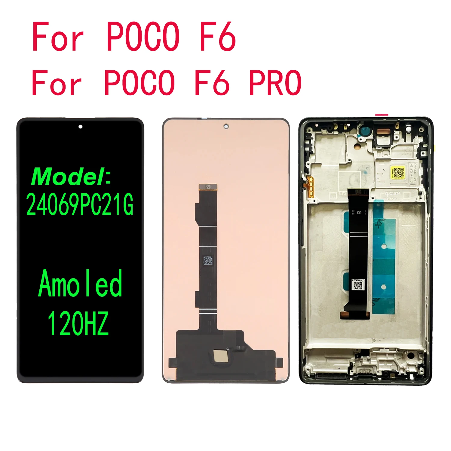 For Xiaomi Poco F6 PRO 120HZ AMOLED LCD Display Touch Screen Digitizer Assembly