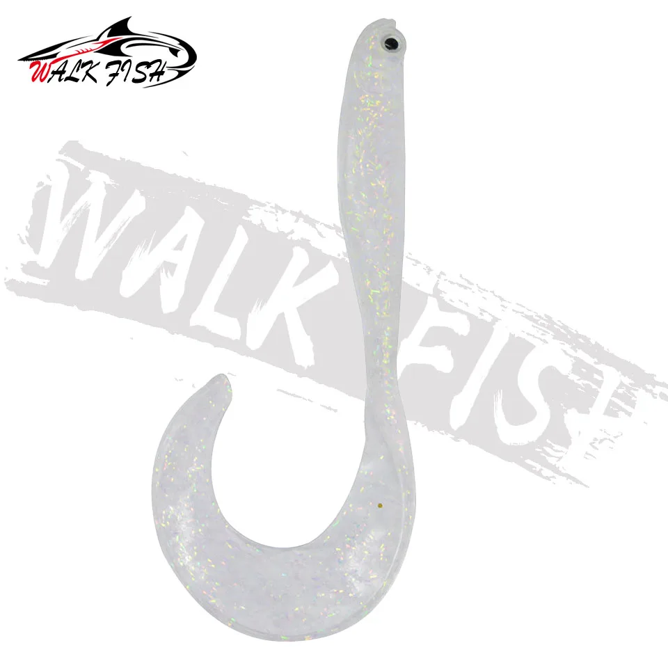 WALK FISH 4PCS Fishing 3D Eyes Soft Fish Lures 10.5cm 6.5g Long Tail Swimbaits Jig Wobblers Abdominal Hook Slot Silicone Bait