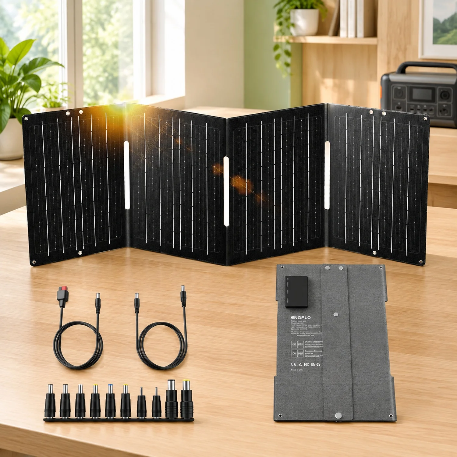 60W YT60 Solar Panel Charger Battery High Efficiency Camping Waterproof IP68 with USB and DC Outputs for Portable Power