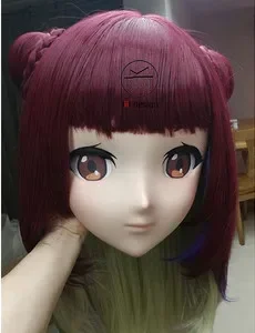 (LiLi Mask-64) Sweet Girl Resin Head Mask Kigurumi Cosplay Japanese Role Play Anime Silicone Kigurumi Mask Crossdresser Doll