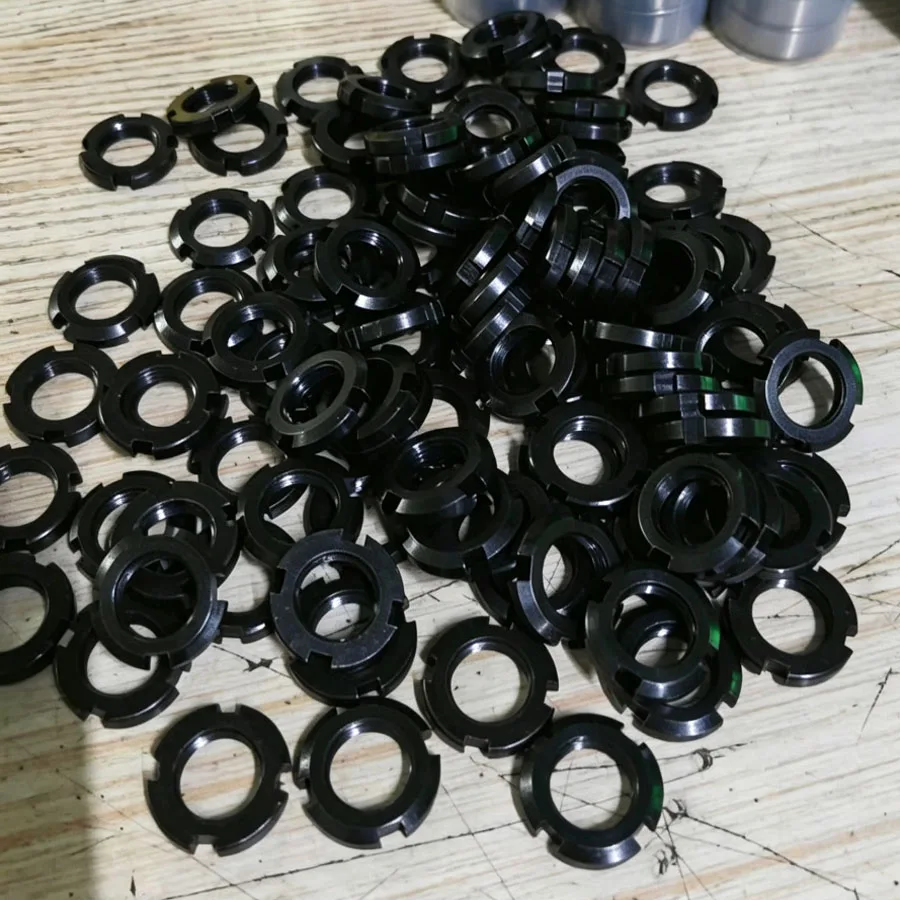 M10-M60 Four Slot Round Lock Nut, 304 Stainless Steel Slotted Round Locknut Mechanical Anti-loosening Fastener