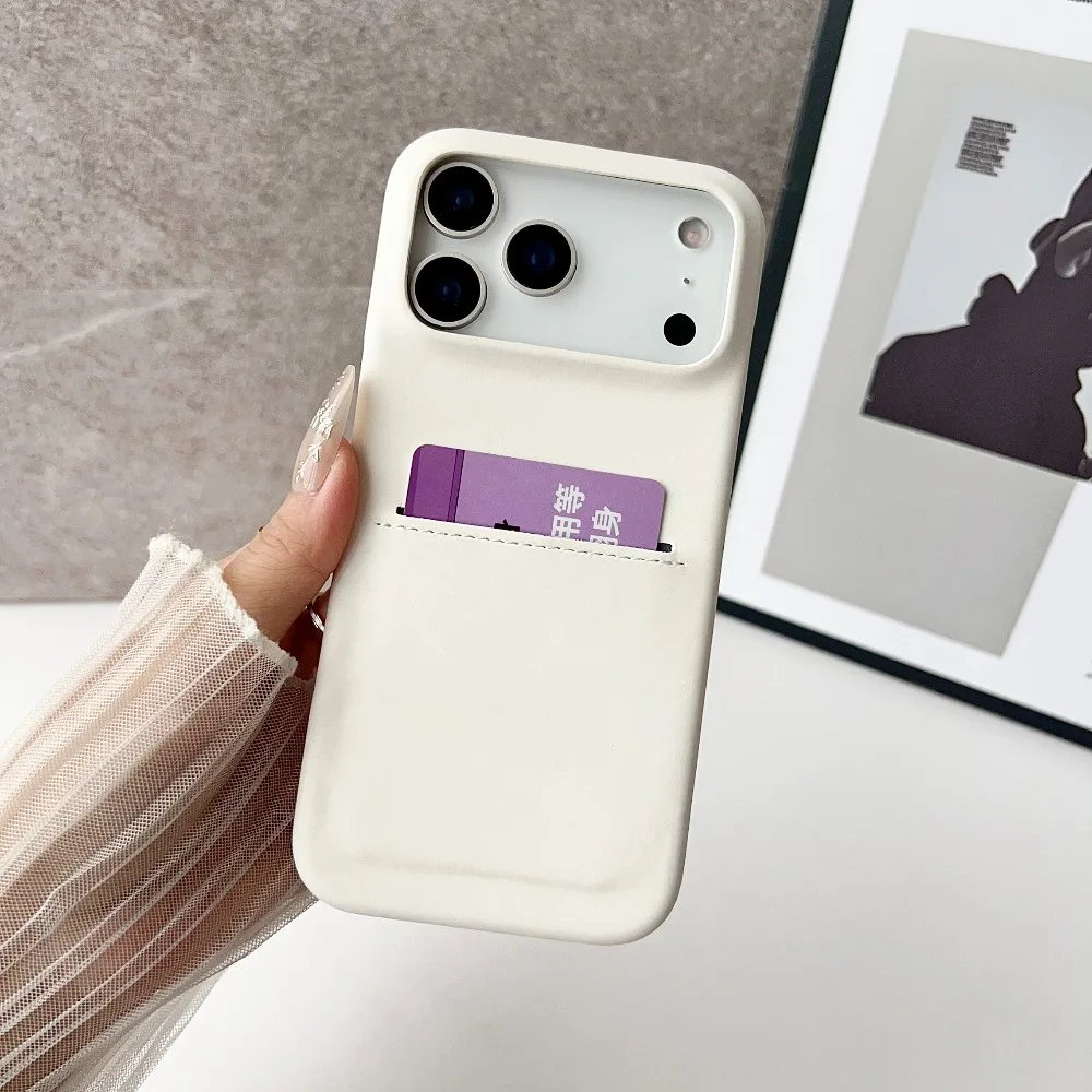 

Чехол-кошелек с отделением для карт из овчины для iPhone 17, Air 17 Pro Max 16, 15 Plus, 14, 13, 12, противоударный бампер, матовая задняя крышка