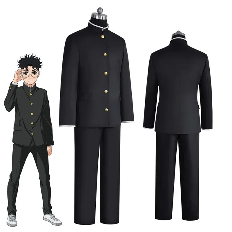 Mn1 anime ken takakura cosplay traje dandadan uniforme escolar óculos jaqueta preta gakuran outfit feminino masculino halloween costu9 * jy